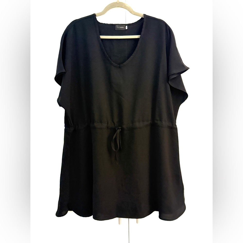 NWOT LA Carrie Drawstring Black Women's Dress or Top Lightweight Versatile!